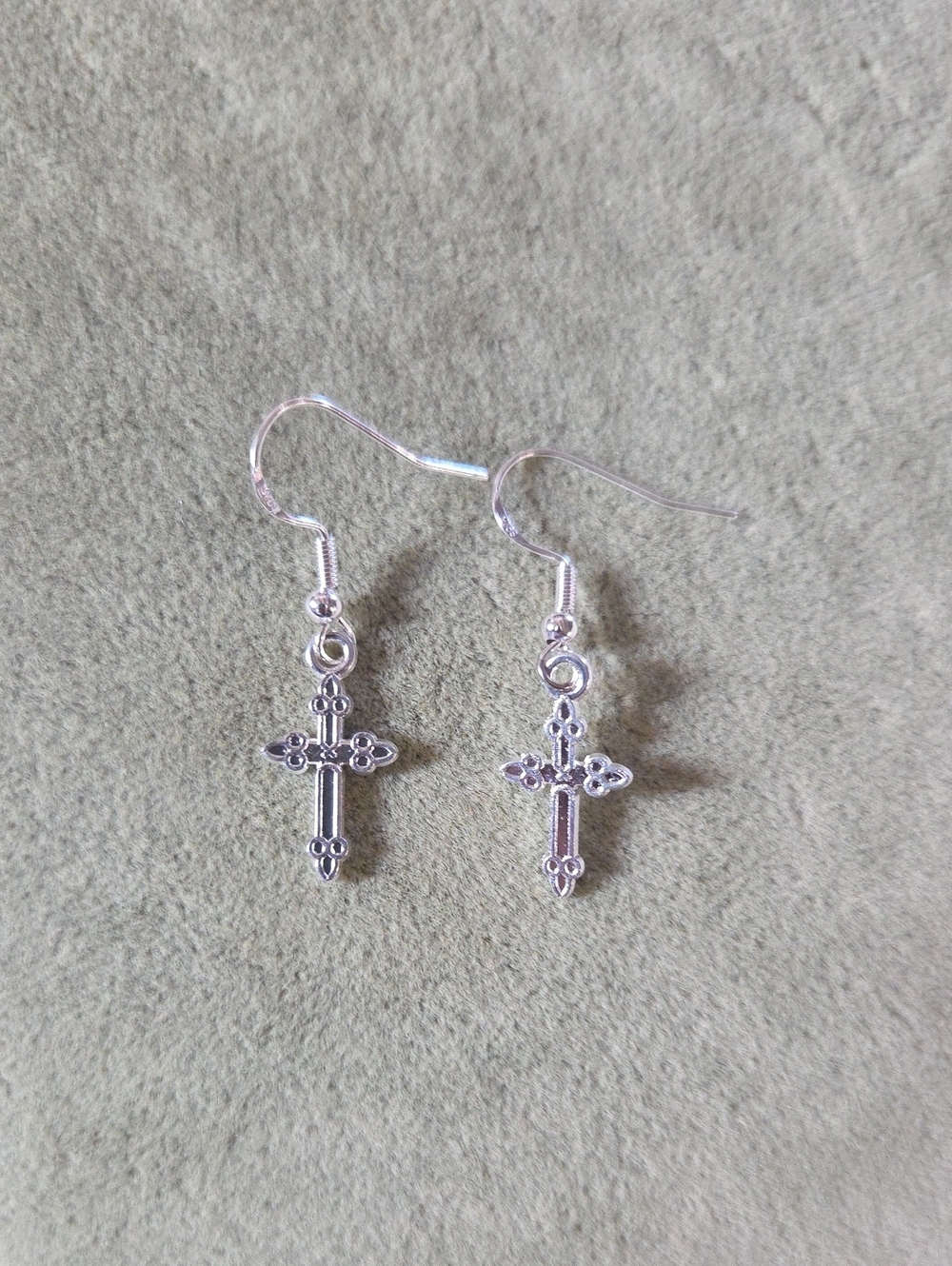 Silver Cross Dangle Earrings - Classic Women's Jewelry